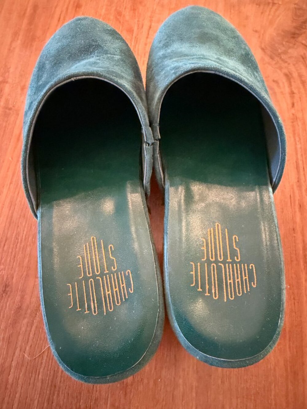 Charlotte Stone Emerald Green Suede Martino Clogs - Picture 4 of 5